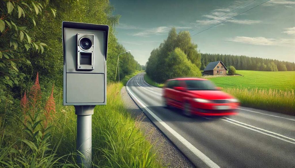 voiture exces de vitesse flash route